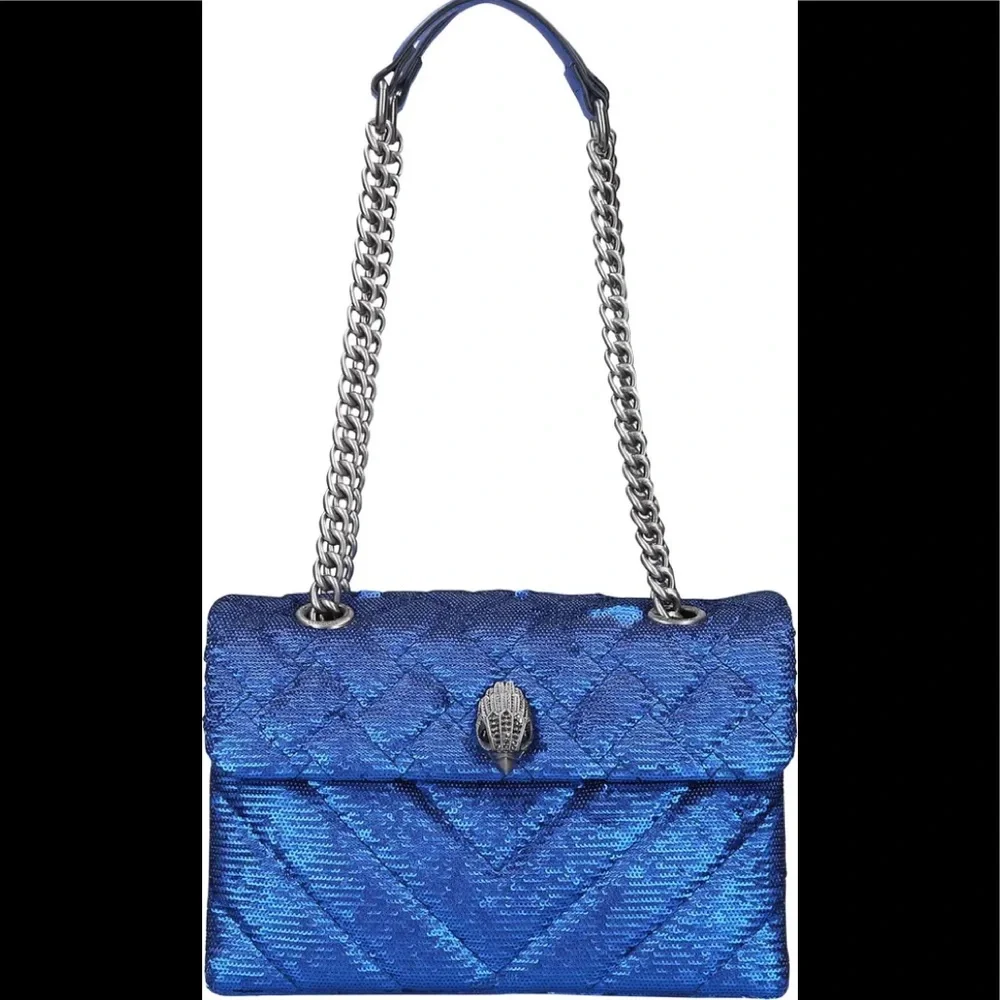 KURT GEIGER LONDON Kensington Blue Sequins Shoulder Bag - Picture 2 of 9
